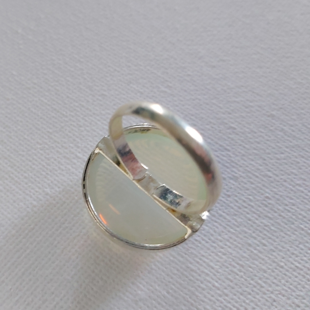 Adjustable silver opalite ring - Picture 2 of 2